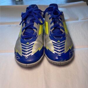 adidas Kids' MESSI Gray and Neon Yellow futsal shoes